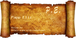 Papp Eliz névjegykártya